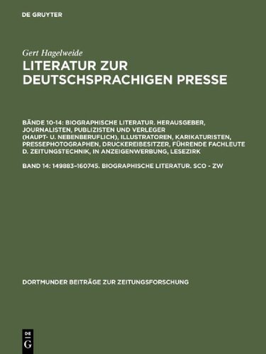 149883-160745. Biographische Literatur. SCO - Zw