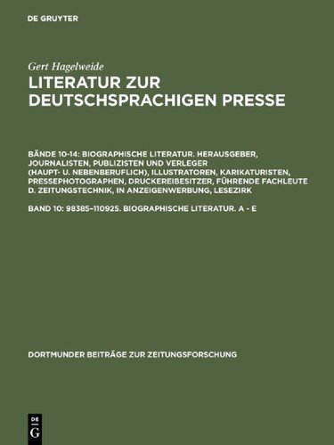 98385-110925. Biographische Literatur. a - E