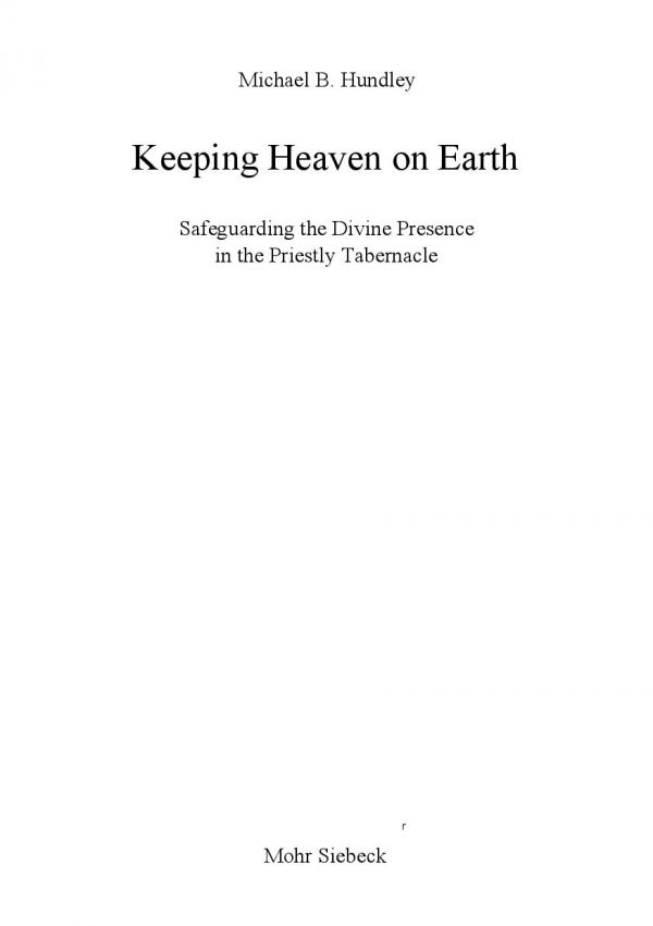 Keeping Heaven on Earth