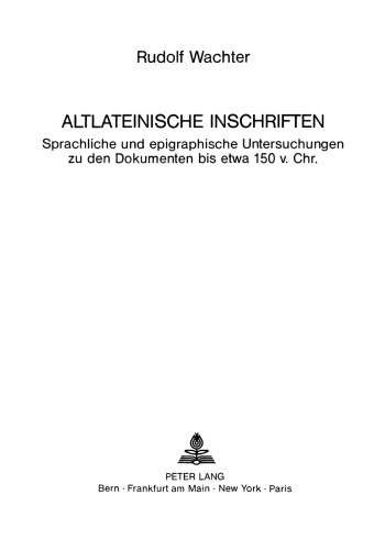 Altlateinische Inschriften