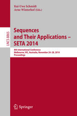 Sequences and Their Applications - SETA 2014 8th International Conference, Melbourne, VIC, Australia, November 24-28, 2014, Proceedings