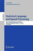 Statistical Language and Speech Processing