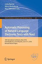 Automatic Processing of Natural-Language Electronic Texts with Nooj