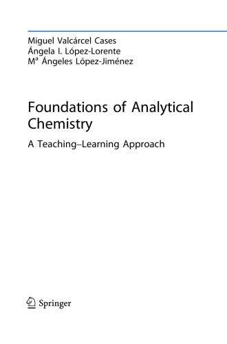 Foundations of Analytical Chemistry : a Teaching-Learning Approach