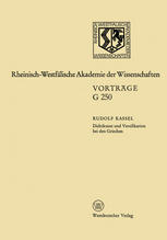 Dichtkunst und Versifikation Bei Den Griechen : 249. Sitzung Am 14. Mai 1980 in Düsseldorf.