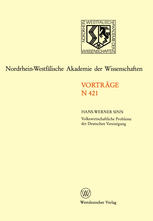 Volkswirtschaftliche Probleme der Deutschen Vereinigung : 401. Sitzung am 13. April 1994 in Düsseldorf