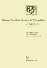 Fragen der Forschungspolitik : 239. Sitzung am 18. April 1979 in Düsseldorf