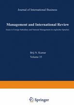 Management and International Review : Euro-Asian Management and Business II - Issues in Foreign Subsidiary and National Management