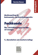 Fachkunde Über 620 Prüfungsfragen und Fälle mit Lösungen