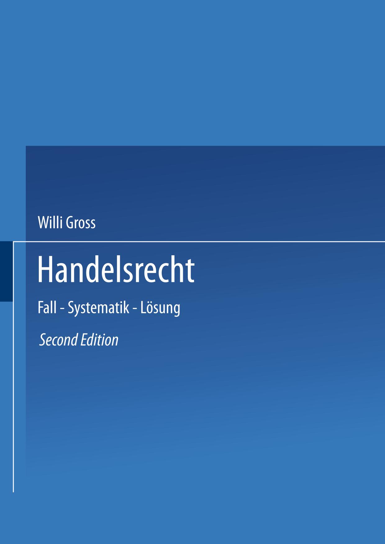 Handelsrecht Fall · Systematik · Lösung