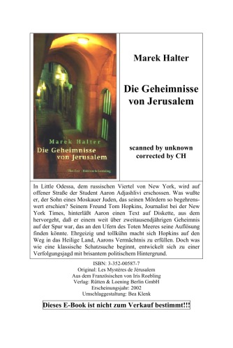 Die Geheimnisse Von Jerusalem