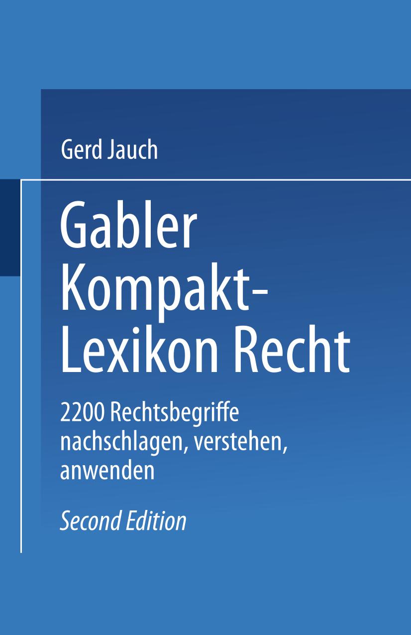 Gabler Kompakt Lexikon Recht