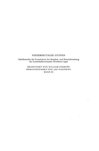 Zur synchronischen und historischen Phonologie des Westfälischen : die Mundart von Laer, Landkreis Osnabrück