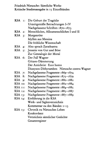 Sämtliche Werke kritische Studienausgabe in 15 Bänden