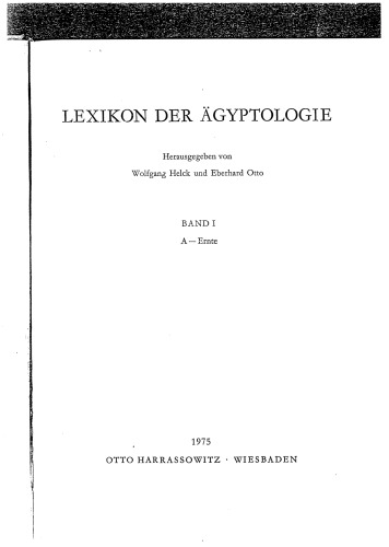 Lexikon Der Agyptologie