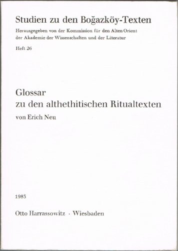 Glossar zu den althethitischen Ritualtexten