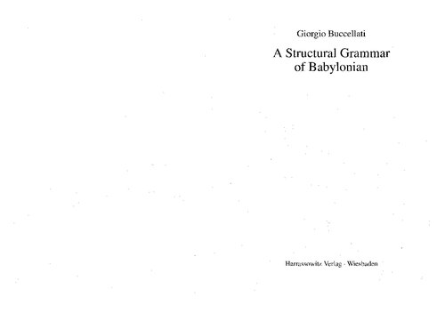 A Structural Grammar of Babylonian