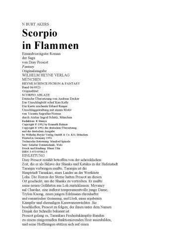 ... Roman der Saga von Dray Prescot 41. Scorpio in Flammen : Fantasy / [dt. Übers. von Andreas Decker]