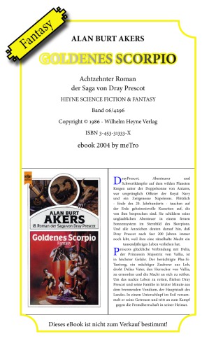 ... Roman der Saga von Dray Prescot 18. Goldenes Scorpio