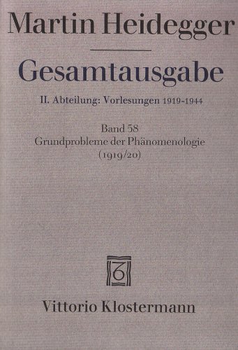 Gesamtausgabe : II Abteilung : Vorlesungen, 1919-1944