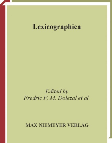 Lexicographica (2006).