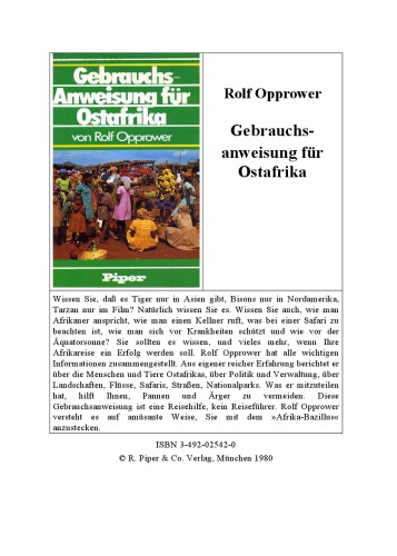 Gebrauchsanweisung für Ostafrika