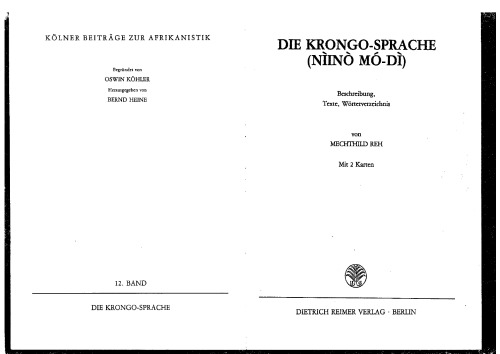 Die Krongo-Sprache (Nìinò-mó-dì) : Beschreibung, Texte, Wörterverzeichnis