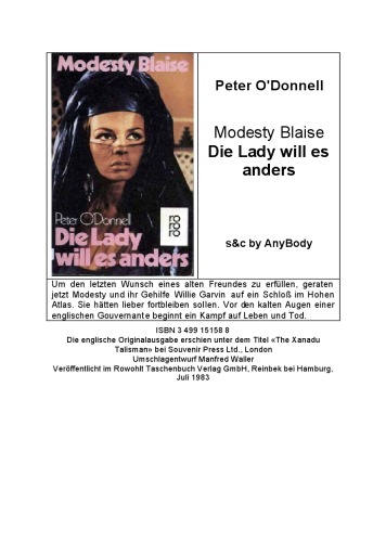 Modesty Blaise, die Lady will es anders Roman