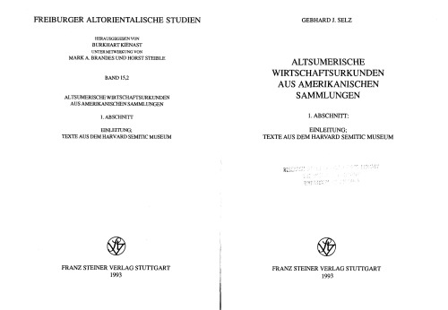 Altsumerische Wirtschaftsurkunden Aus Amerikanischen Sammlungen (Altsumerische Verwaltungstexte Aus Lagas) (German Edition)