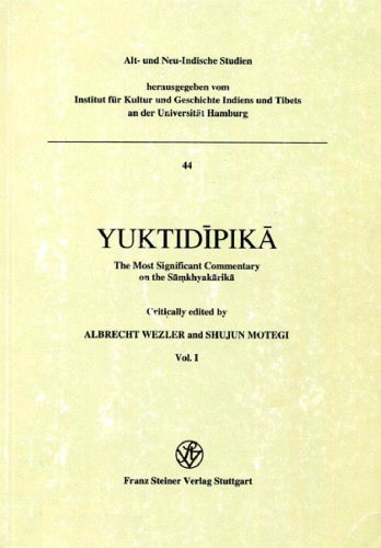 Yuktidīpikā : the most significant commentary on the Sāṃkhyakārikā / Vol. 1.