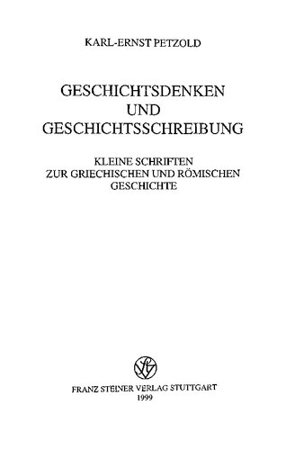 Geschichtsdenken Und Geschichtsschreibung