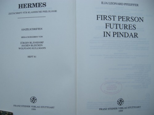 First Person Futures In Pindar