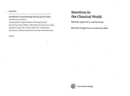 Emotions in the Classical World