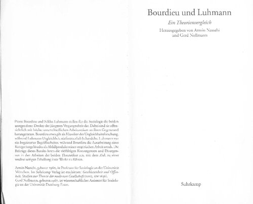 Bourdieu Und Luhmann