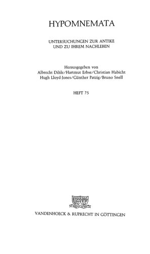 Die Niederlage Homers Im Dichterwettstreit Mit Hesiod (Hypomnemata) (German Edition)