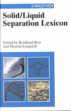 Solid/Liquid Separation Lexicon