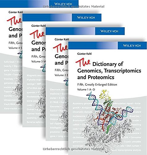 The Dictionary of Genomics, Transcriptomics and Proteomics, 4 Volume Set