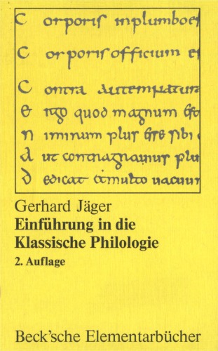 Einführung in die Geschichte der klassischen Philologie