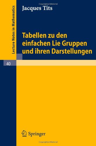 Tabellen Zu Den Einfachen Lie Gruppen Und Ihren Darstellungen