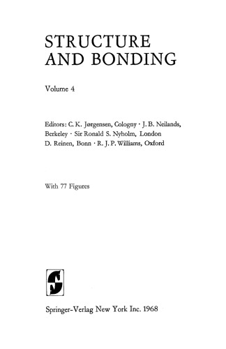 Structure and Bonding, Volume 4