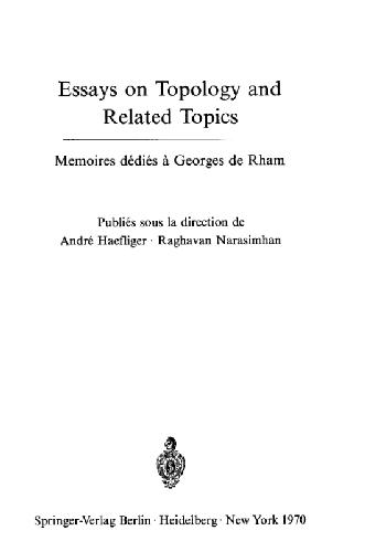 Essays on Topology and Related Topics