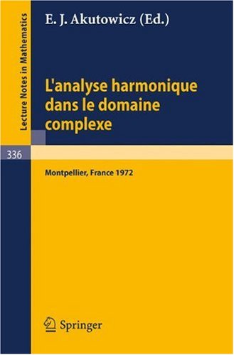 L'Analyse Harmonique Dans Le Domaine Complexe