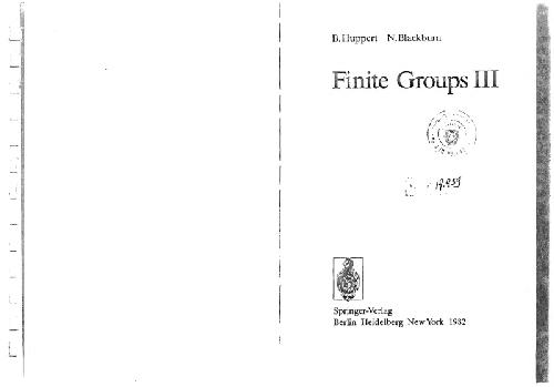 Finite Groups III