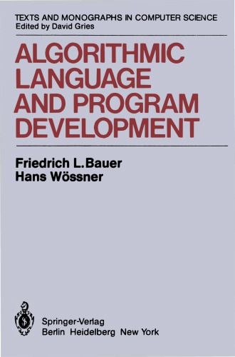 Algorithmic Language and Program Development