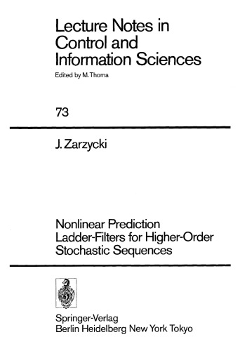 Nonlinear Prediction Ladder-Filters for Higher-Order Stochastic Sequences