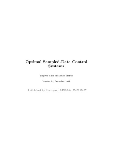 Optimal Sampled-Data Control Systems