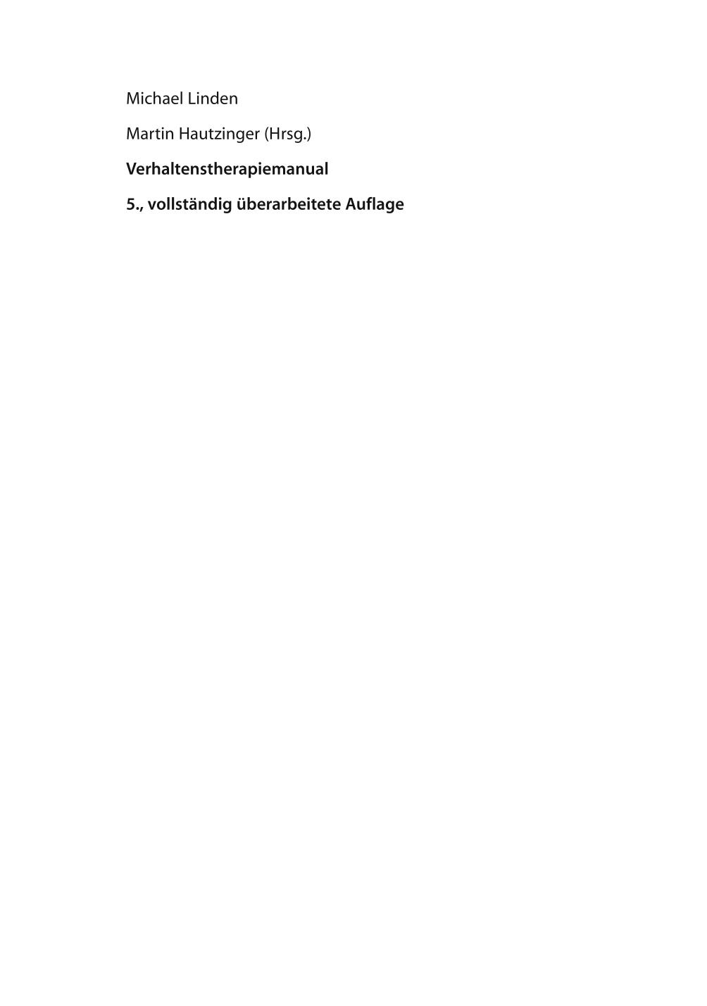 Verhaltenstherapiemanual