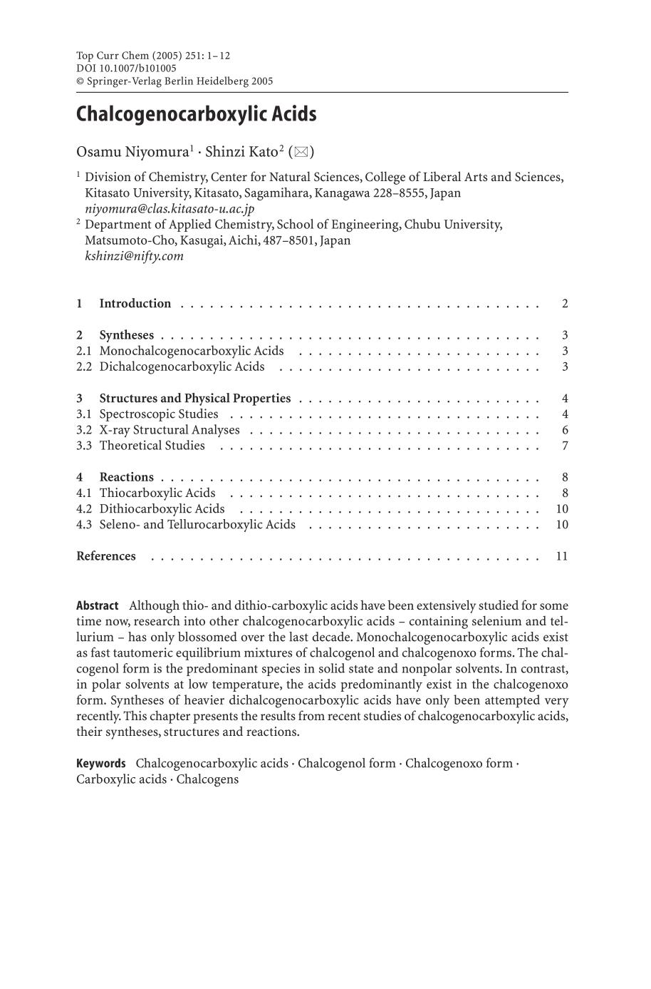 Chalcogenocarboxylic acid derivatives