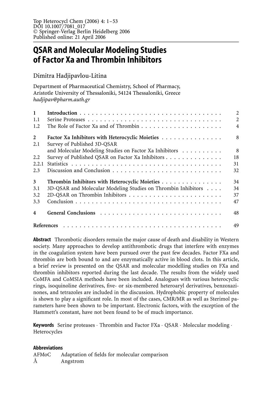 QSAR and molecular modeling studies in heterocyclic drugs