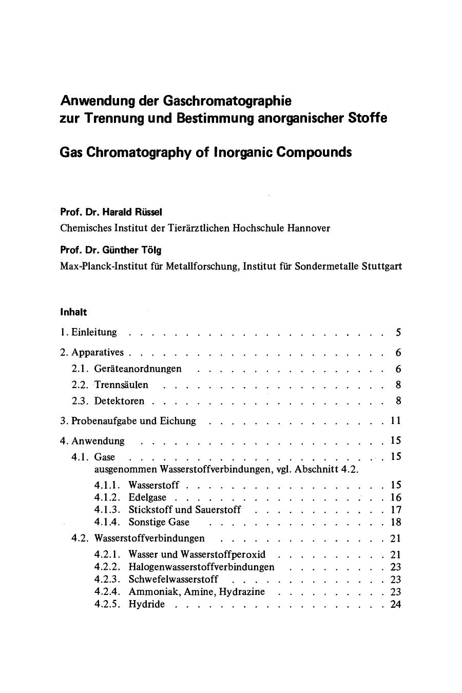 Inorganic Gas Chromatography